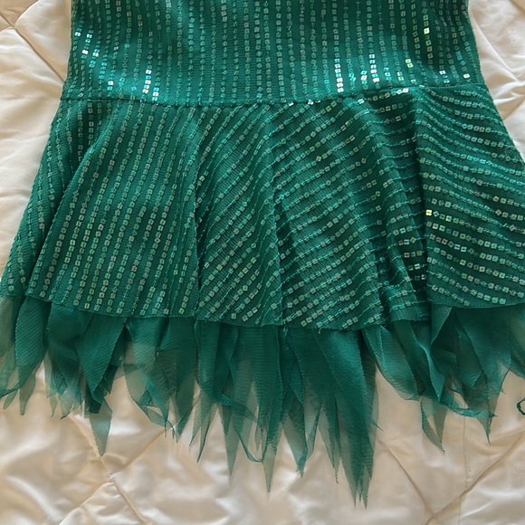 Vintage Emerald Green Retro Sequin Cocktail MIDI Dress Size 0 - Picture 4 of 14